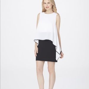 Tahari Two-tone Popover Dress Black & White